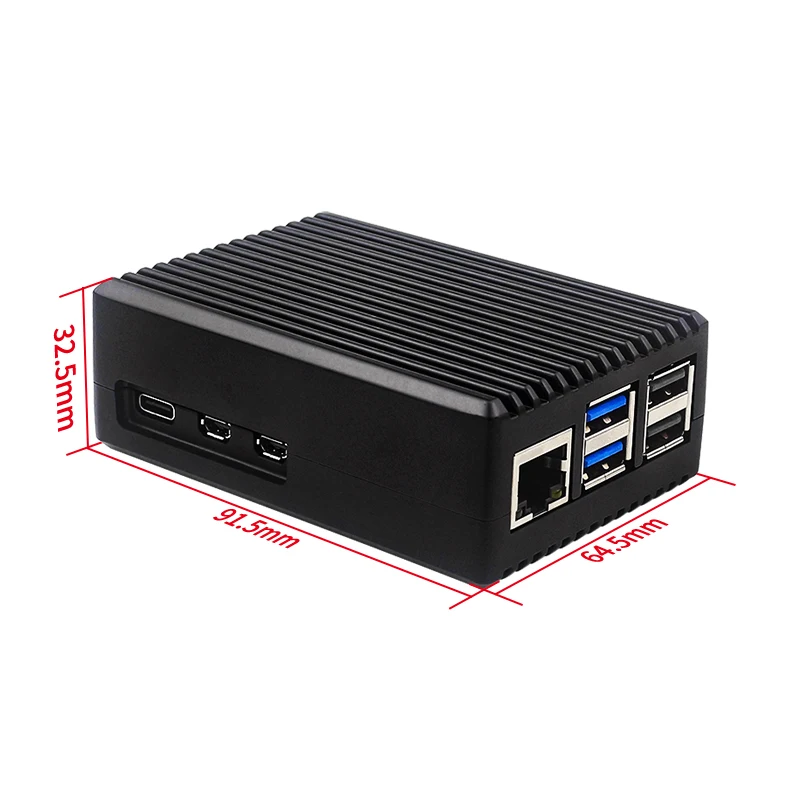 Raspberry Pi 5 Aluminium Alloy Case Metal Shell with Silicone Heatsinks Passive Cooling Enclosure for Raspberry Pi 5