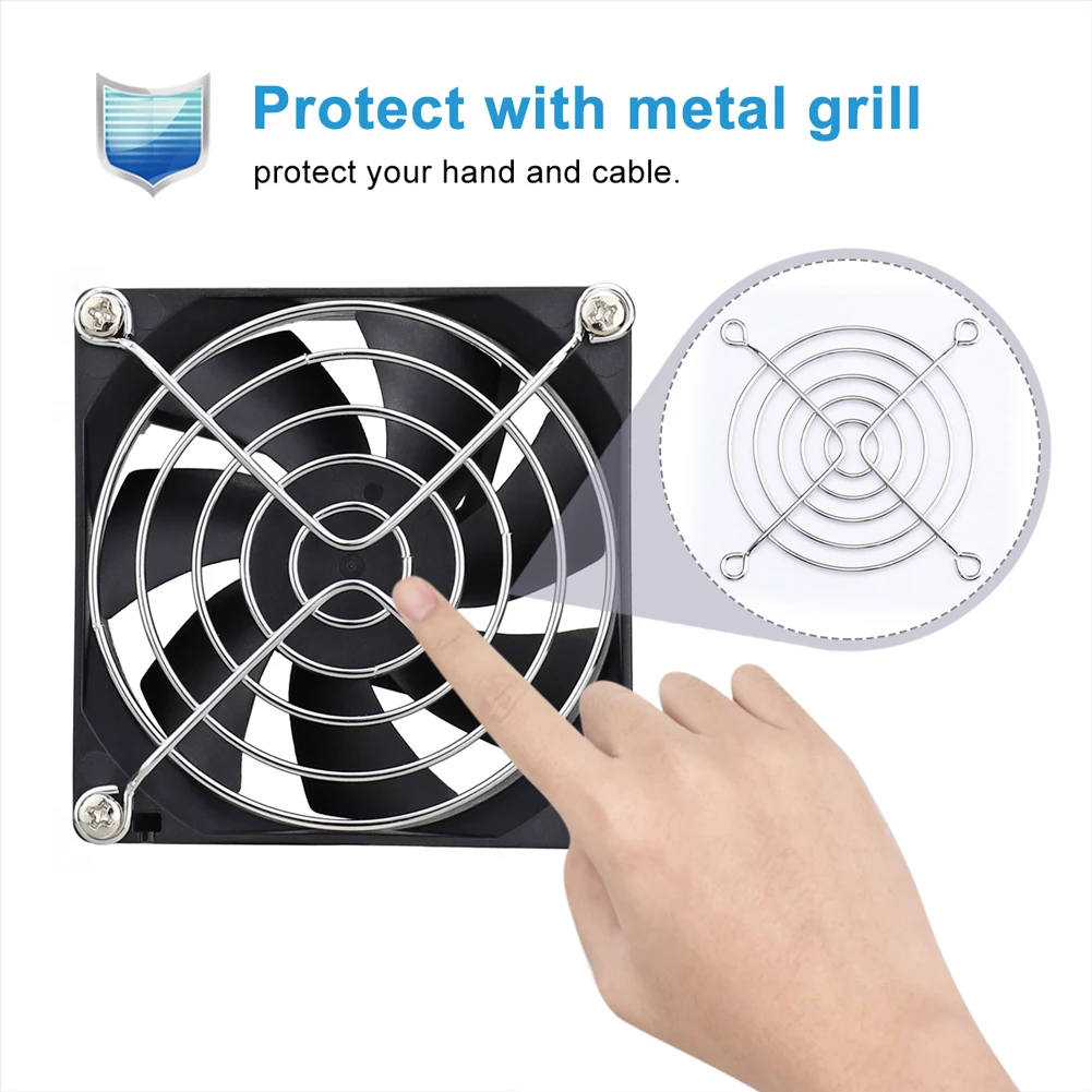 GDSTIME Dual 40mm 60mm 80mm 92mm 120mm 140mm 5V USB Fan w 2 in 1 USB Cable USB Controller For AV Receiver DVR and TV Box Cooling