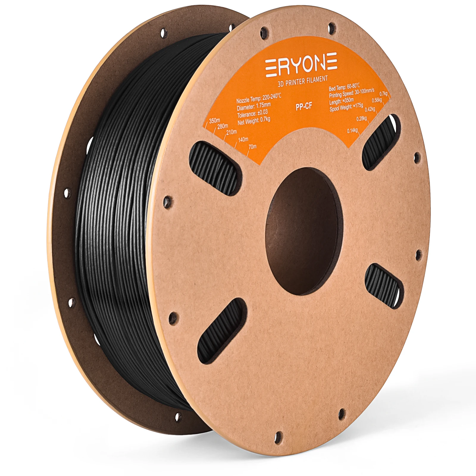 Eryone PP-CF(700g)/PP(900g) Premium Filament 3D FDM Print, Safe Material PP, PP Carbon Fiber/PP Filament