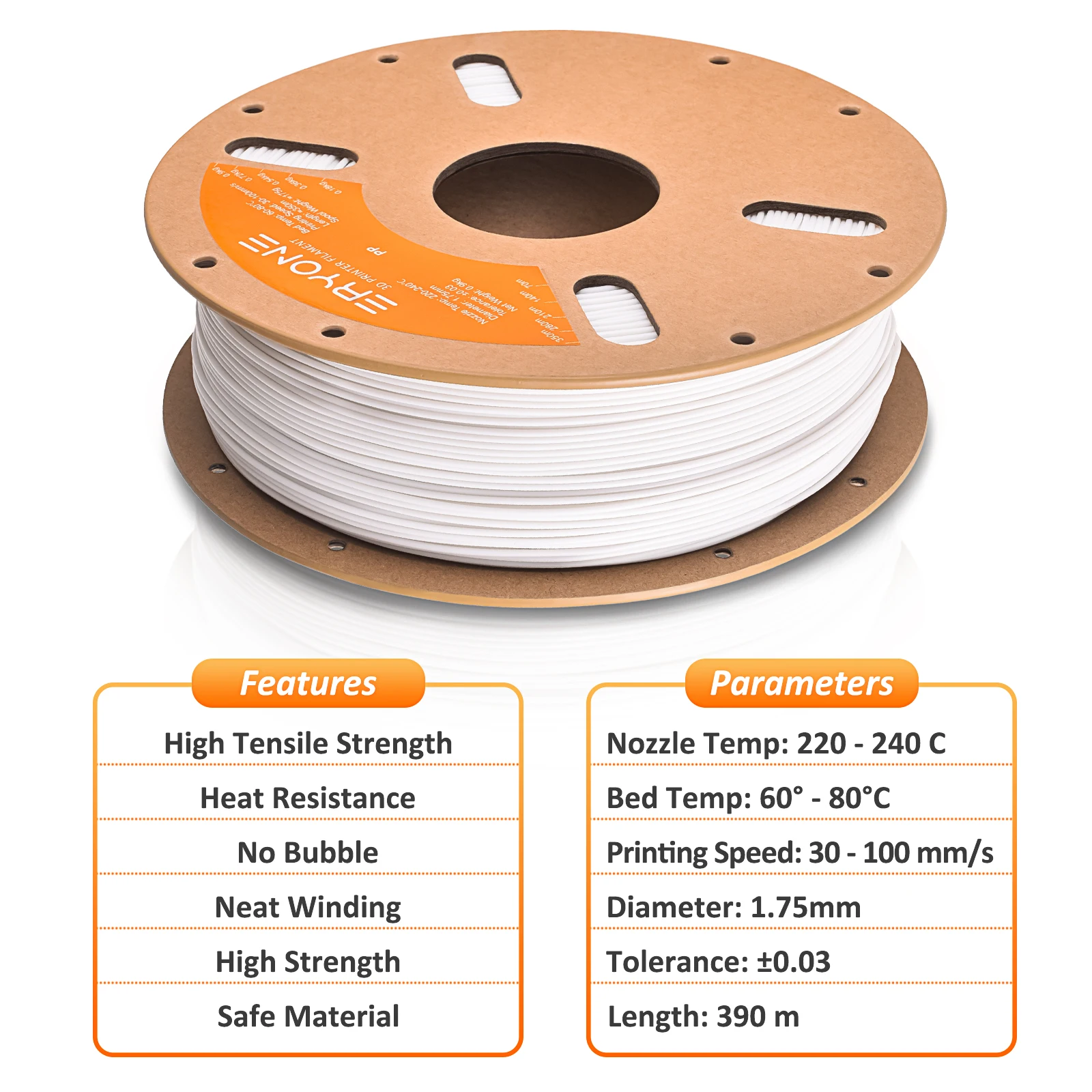 Eryone PP-CF(700g)/PP(900g) Premium Filament 3D FDM Print, Safe Material PP, PP Carbon Fiber/PP Filament