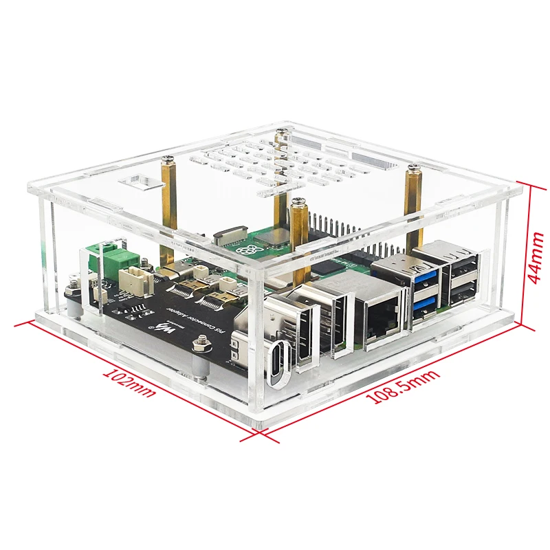 Micro HDMI-compatible to HDMI-c Multifunctional Adapter for Raspberry Pi 5 / 4B  Two Power Supply Methods Dual 4K Output