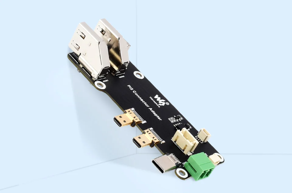 Micro HDMI-compatible to HDMI-c Multifunctional Adapter for Raspberry Pi 5 / 4B  Two Power Supply Methods Dual 4K Output