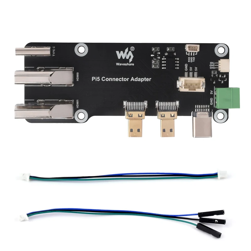 Micro HDMI-compatible to HDMI-c Multifunctional Adapter for Raspberry Pi 5 / 4B  Two Power Supply Methods Dual 4K Output