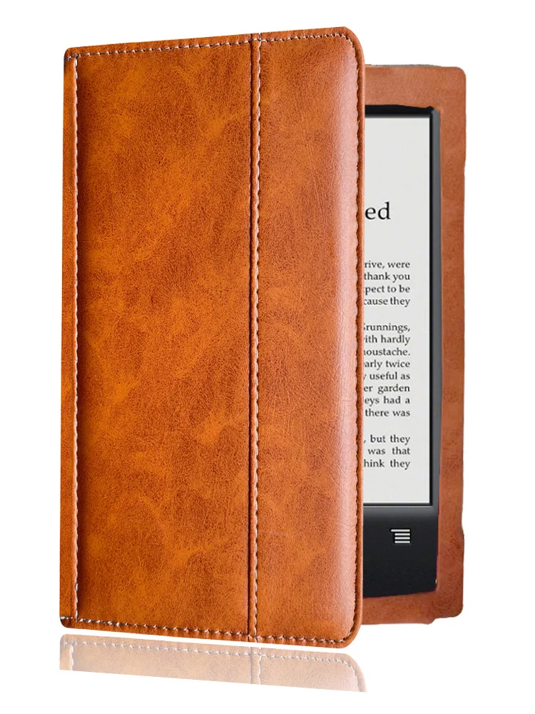 For Sony PRS-T2 Ebook Reader Protective Case Skin with Magnetic Closure Pocket Pouch for Sony Prs T2 Leather Cover Cases