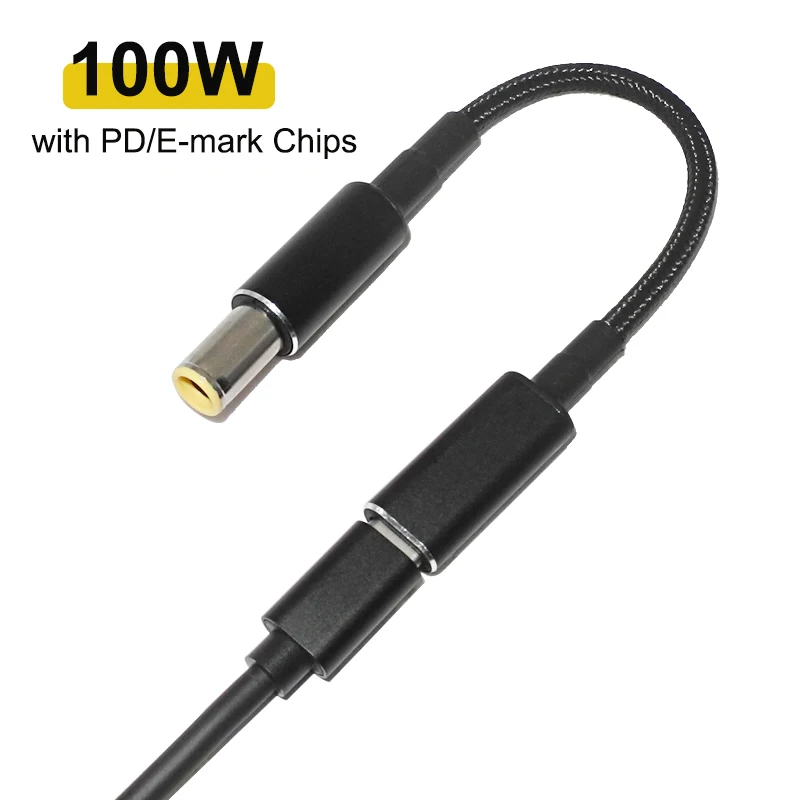 100W USB Type C PD Fast Charging Cable Cord for Lenovo ThinkPad T61 T60 T420 T430 USB-C to 7.9X5.5mm DC Power Adapter Connector