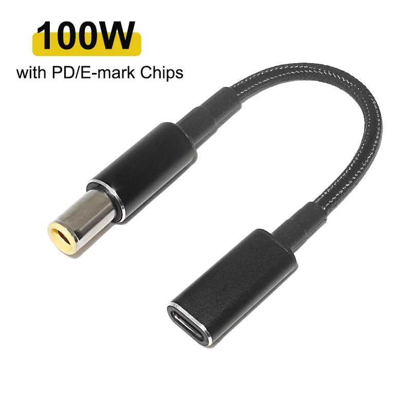 100W USB Type C PD Fast Charging Cable Cord for Lenovo ThinkPad T61 T60 T420 T430 USB-C to 7.9X5.5mm DC Power Adapter Connector