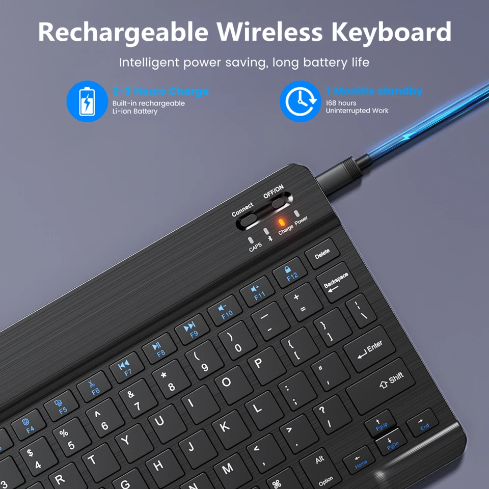 Wireless Keyboard Spanish French Azerty Russian With N And Mouse Mini Bluetooth Gamer For iPad Mac Tablet PC Phone Cell Laptop