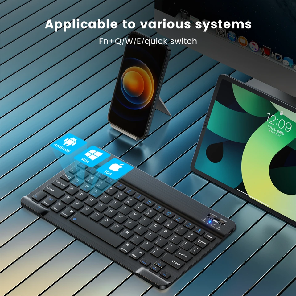 Wireless Keyboard Spanish French Azerty Russian With N And Mouse Mini Bluetooth Gamer For iPad Mac Tablet PC Phone Cell Laptop