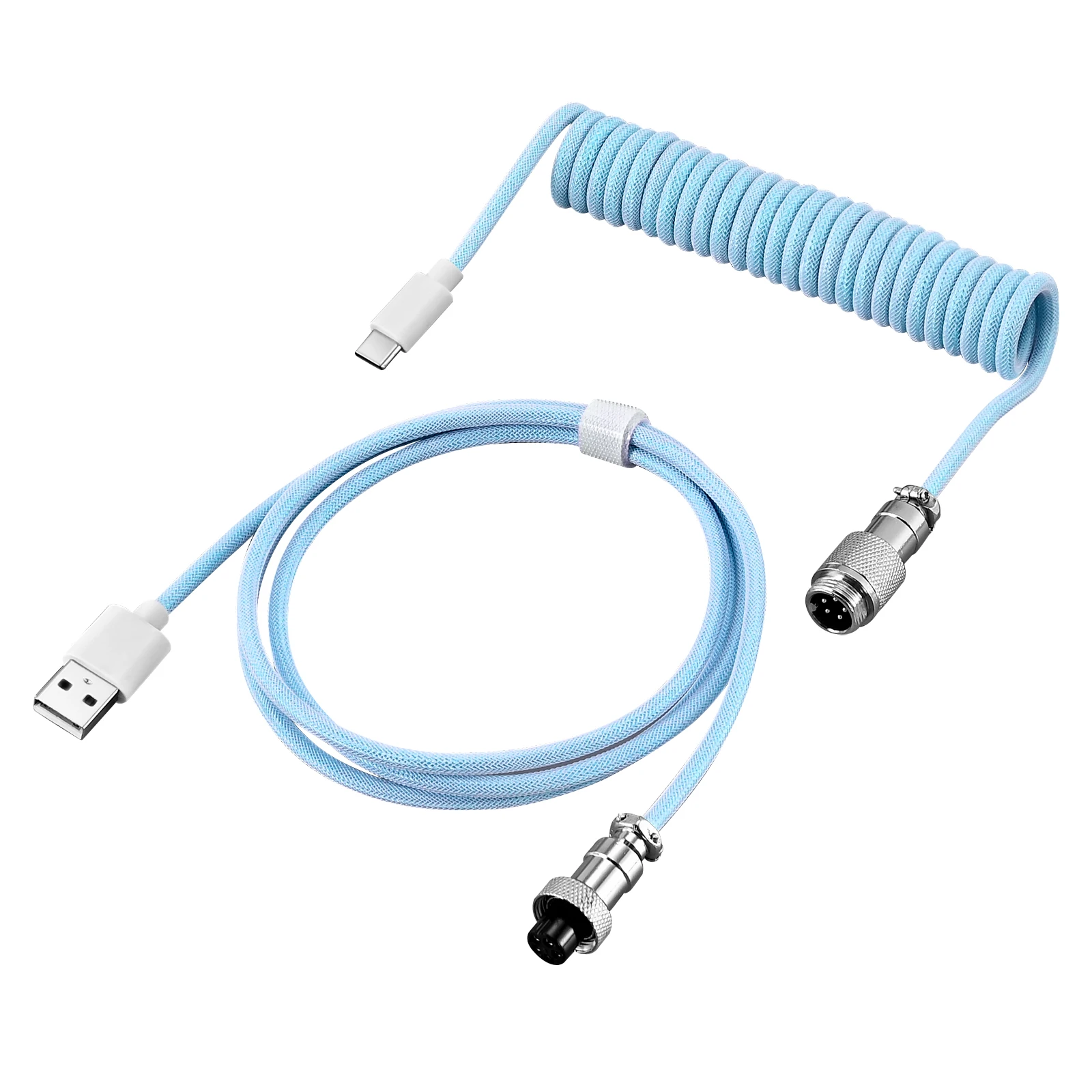 NNBILI New Custom Type C Mechanical Keyboard Coiled Cable USB Mechanical Keyboard Spring Wire Desktop Computer Aviation Connecto