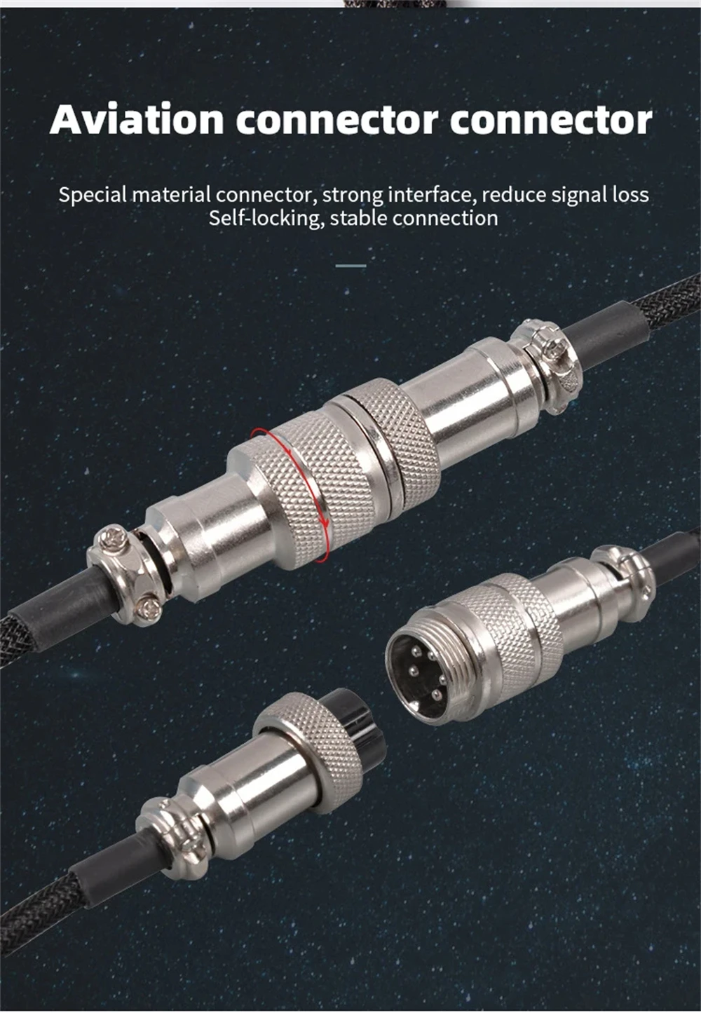NNBILI New Custom Type C Mechanical Keyboard Coiled Cable USB Mechanical Keyboard Spring Wire Desktop Computer Aviation Connecto