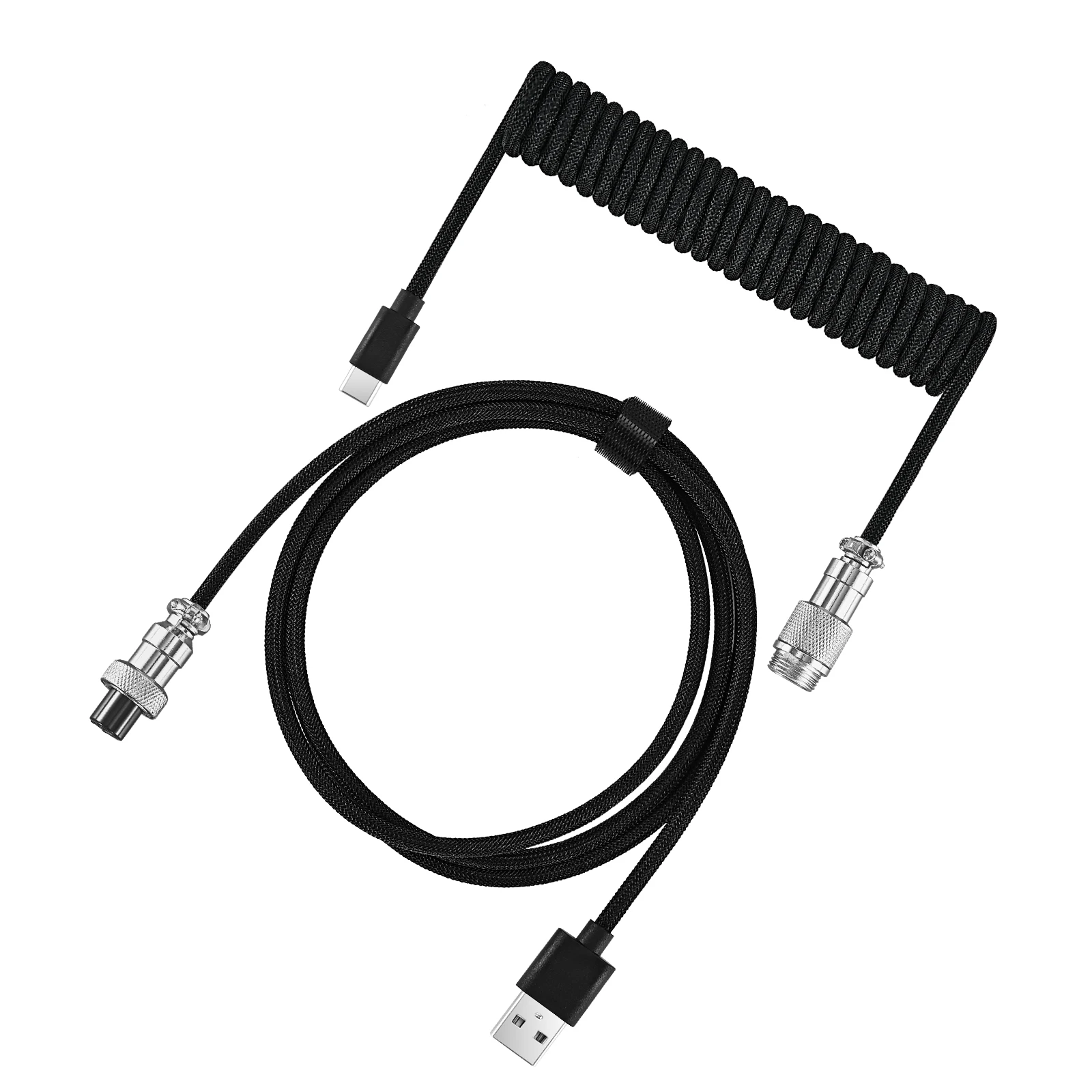 NNBILI New Custom Type C Mechanical Keyboard Coiled Cable USB Mechanical Keyboard Spring Wire Desktop Computer Aviation Connecto