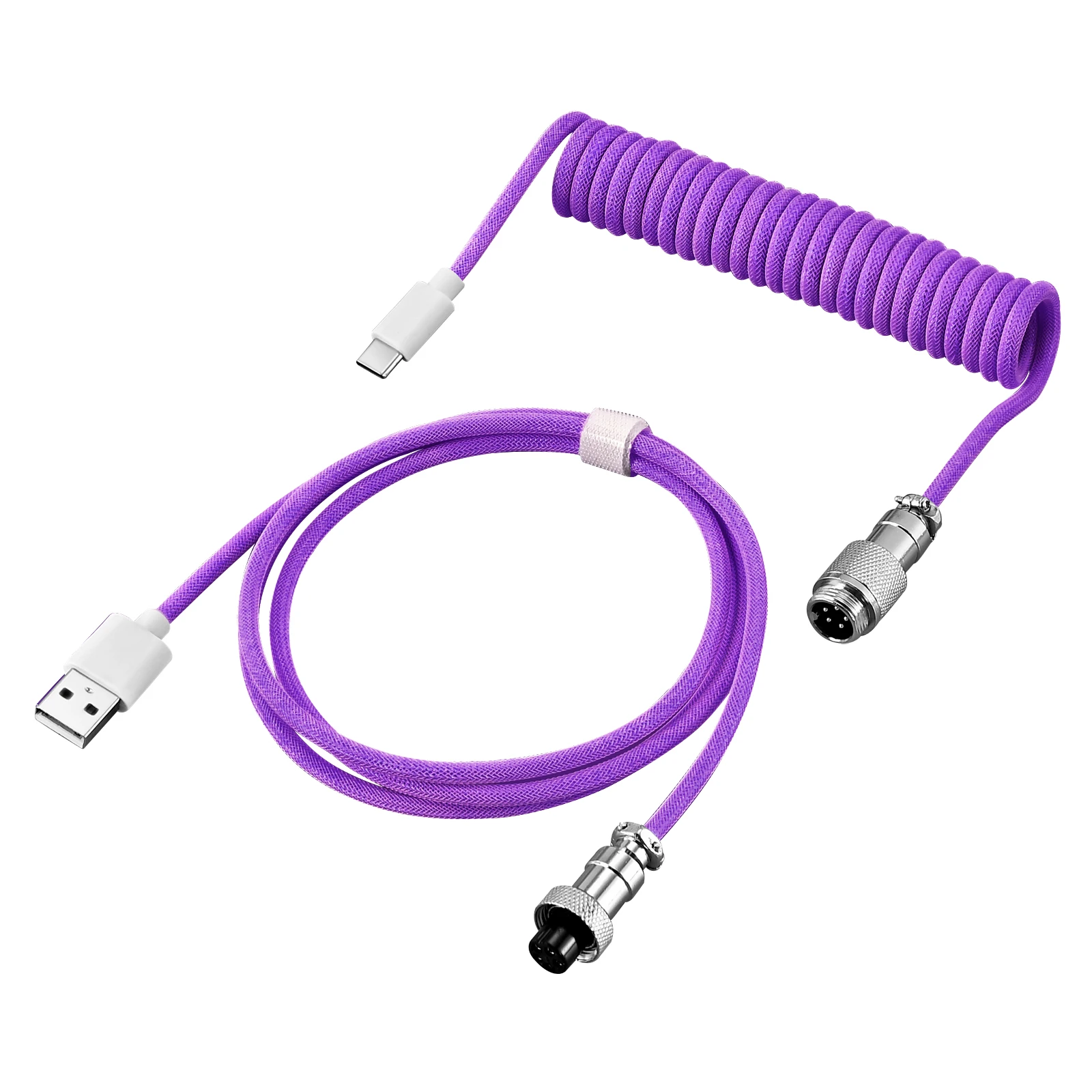 NNBILI New Custom Type C Mechanical Keyboard Coiled Cable USB Mechanical Keyboard Spring Wire Desktop Computer Aviation Connecto