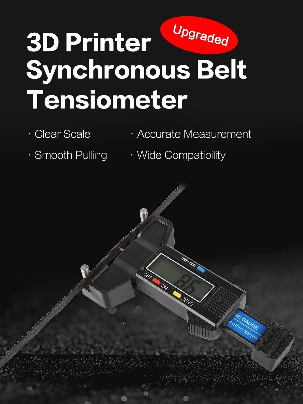 2GT Timing Belt Tensiometer GT2 Synchronous Opening Rubber Belt Tension Gauge Tester Tightness Detection For Bambu Lab Voron 2.4