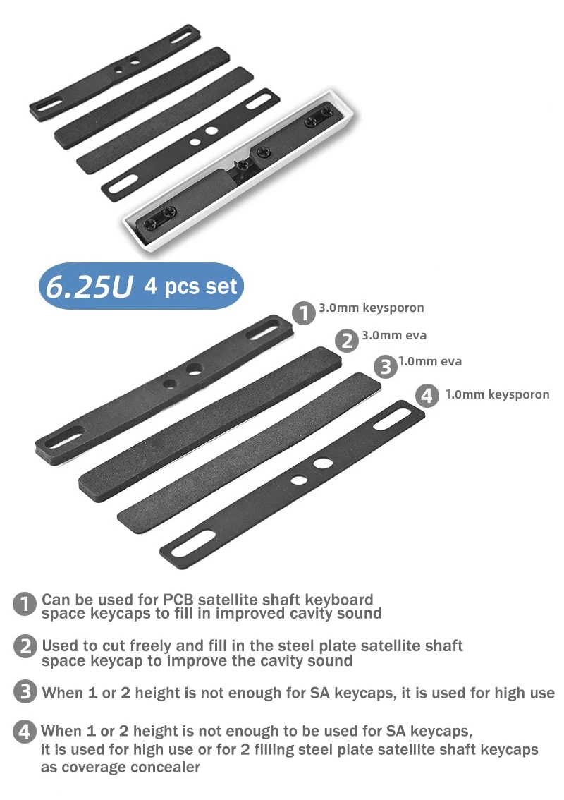 Mechanical Keyboard PCB Switch Pad Silencer Cotton Underpad Screw pads steel plate pads E Keyporon Hotswap Foam Custom Gamer