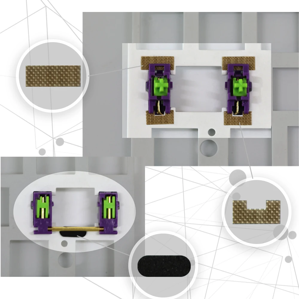 Mechanical Keyboard PCB Switch Pad Silencer Cotton Underpad Screw pads steel plate pads E Keyporon Hotswap Foam Custom Gamer