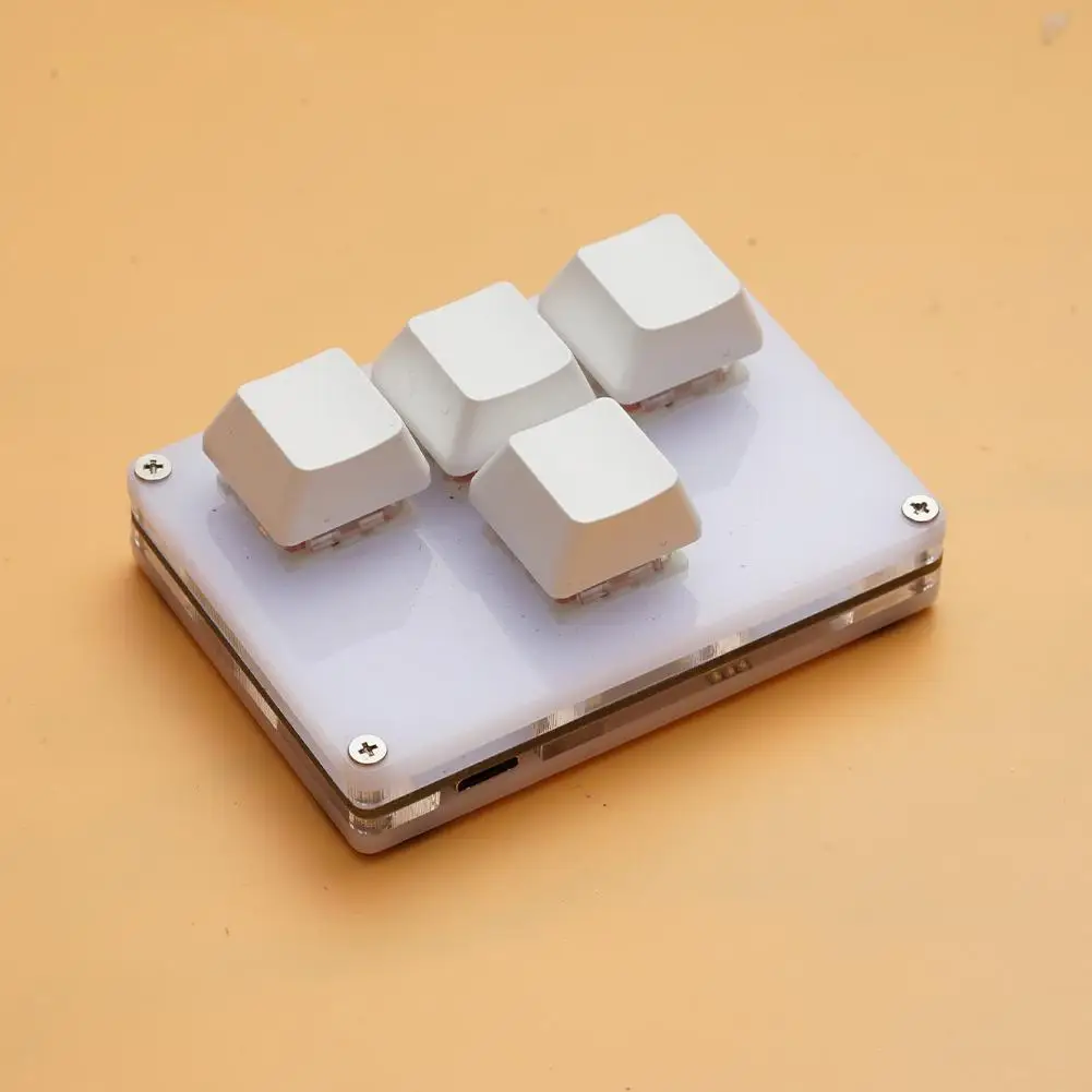 4 Keys Mini Keyboard Direction Arrows Keypad Up Down Left Right DIY Custom Programming Shortcuts USB Mechanical Keypad White