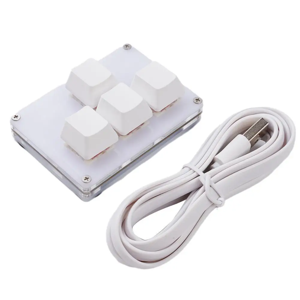 4 Keys Mini Keyboard Direction Arrows Keypad Up Down Left Right DIY Custom Programming Shortcuts USB Mechanical Keypad White