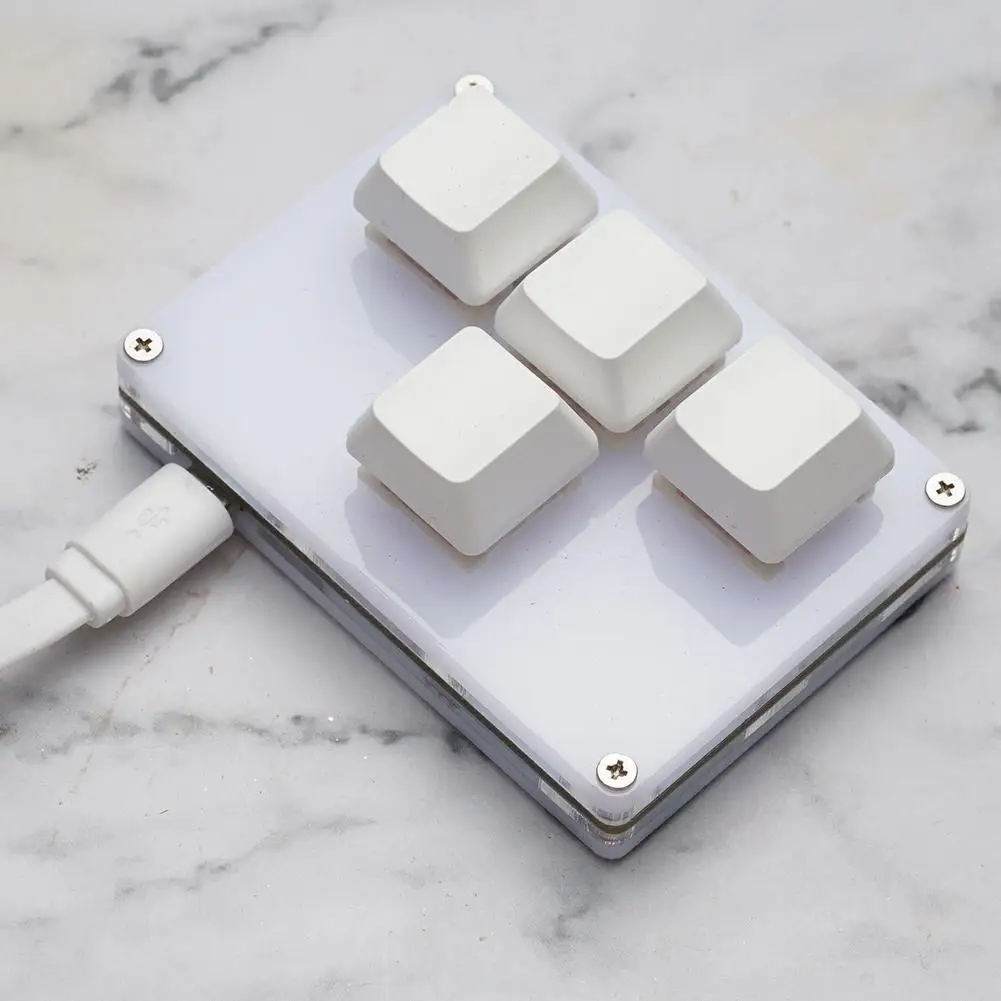 4 Keys Mini Keyboard Direction Arrows Keypad Up Down Left Right DIY Custom Programming Shortcuts USB Mechanical Keypad White