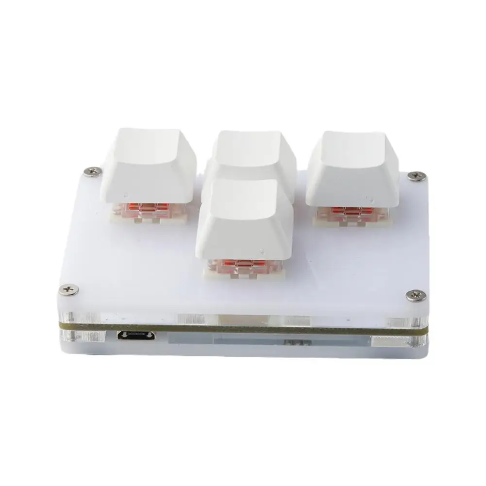 4 Keys Mini Keyboard Direction Arrows Keypad Up Down Left Right DIY Custom Programming Shortcuts USB Mechanical Keypad White