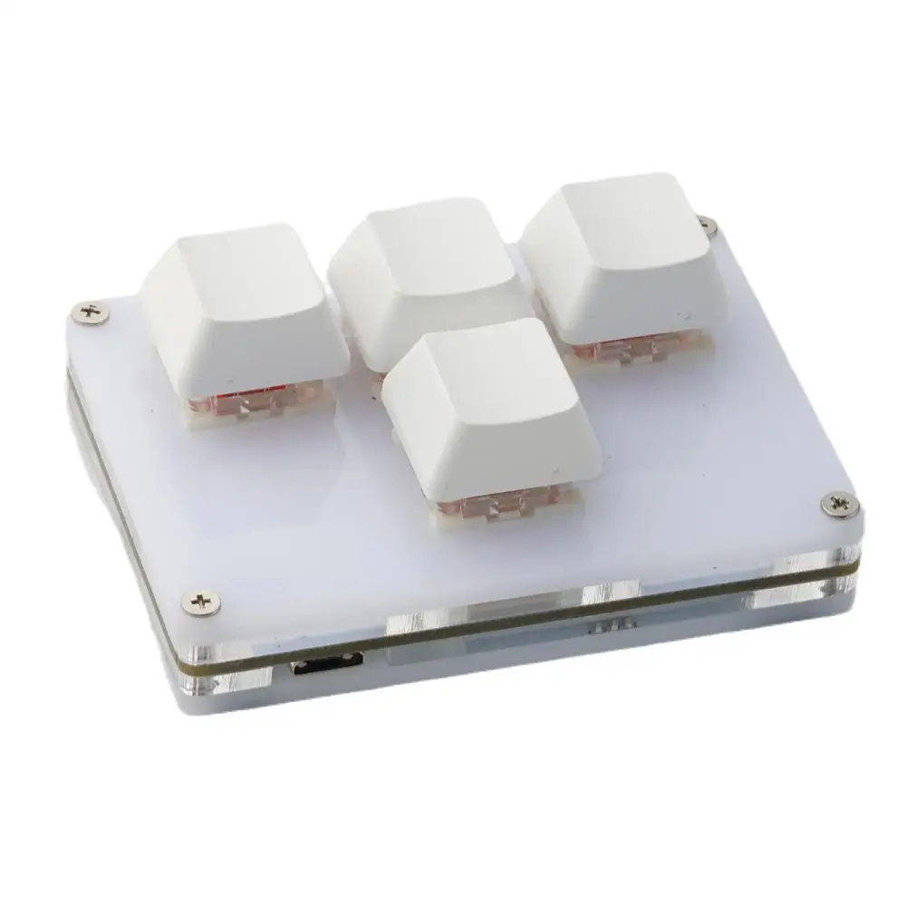 4 Keys Mini Keyboard Direction Arrows Keypad Up Down Left Right DIY Custom Programming Shortcuts USB Mechanical Keypad White