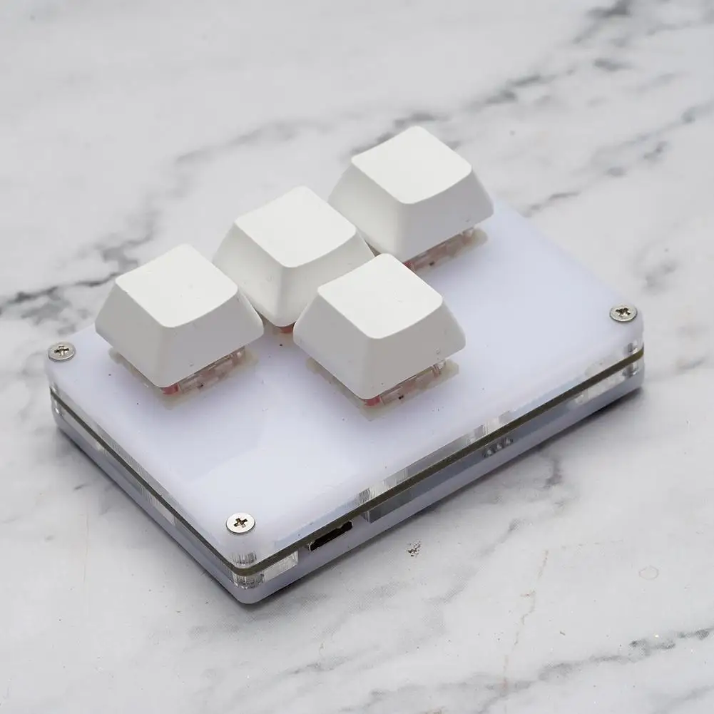 4 Keys Mini Keyboard Direction Arrows Keypad Up Down Left Right DIY Custom Programming Shortcuts USB Mechanical Keypad White