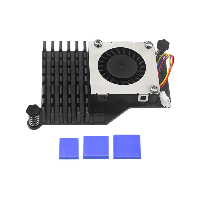 Raspberry Pi 5 Active Cooler Aluminum Heatsink PWM Speed Adjustable Fan Black Silver Blue Cooling Radiator for RPI 5 Pi5