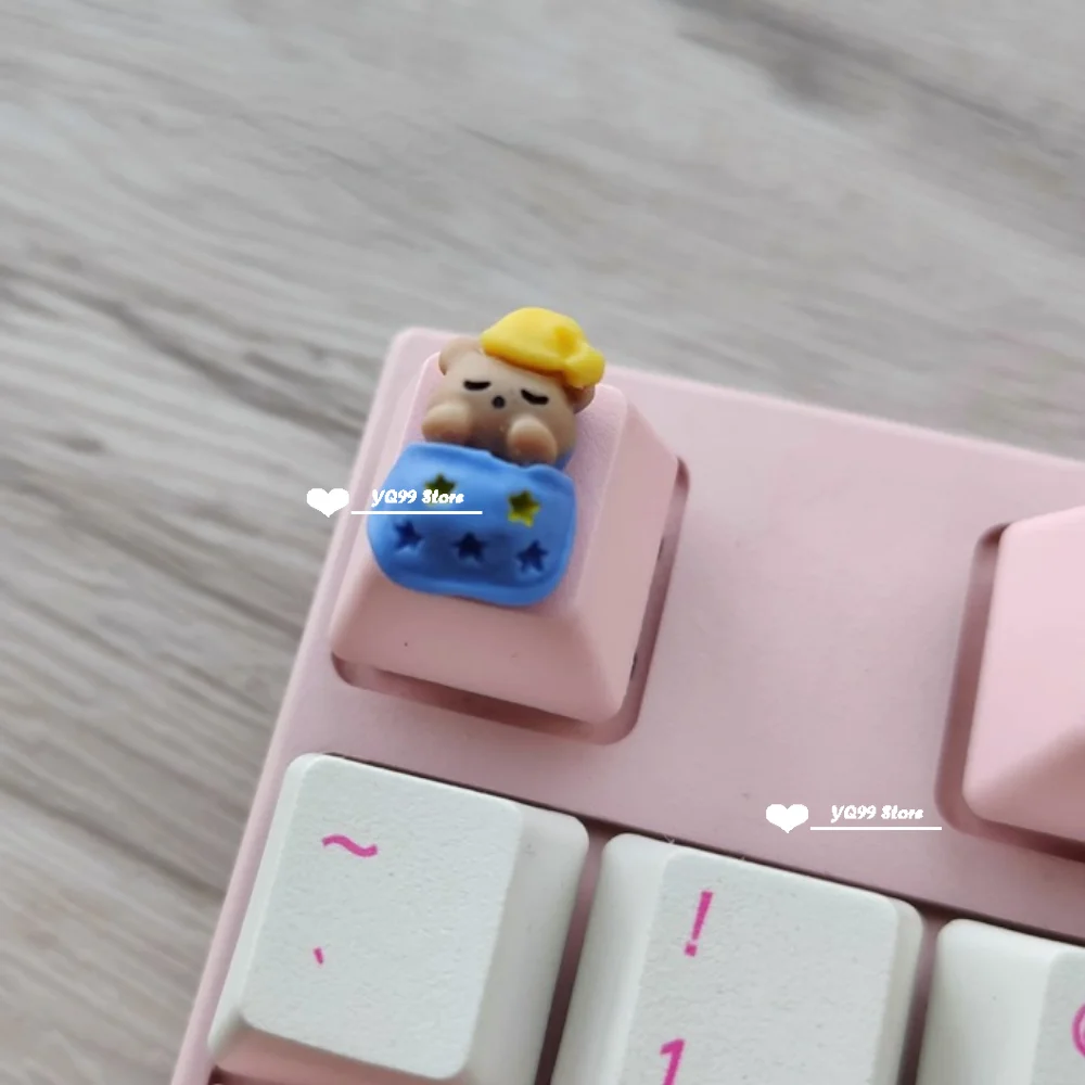 Keycaps Handmade Cartoon Lovely Girl Gift Pink OEM ESC Keys For Game Mechanical Keyboard Personality Artisan Keycap