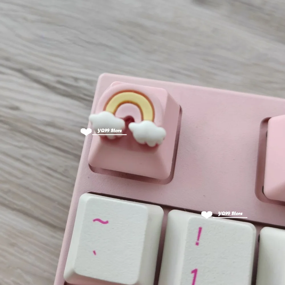 Keycaps Handmade Cartoon Lovely Girl Gift Pink OEM ESC Keys For Game Mechanical Keyboard Personality Artisan Keycap
