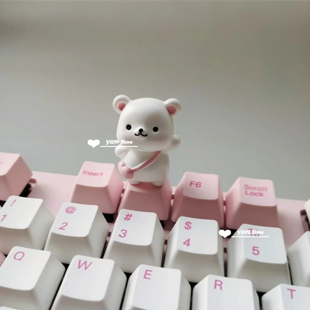 Keycaps Handmade Cartoon Lovely Girl Gift Pink OEM ESC Keys For Game Mechanical Keyboard Personality Artisan Keycap