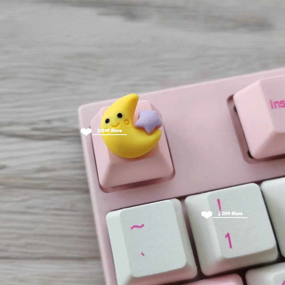 Keycaps Handmade Cartoon Lovely Girl Gift Pink OEM ESC Keys For Game Mechanical Keyboard Personality Artisan Keycap