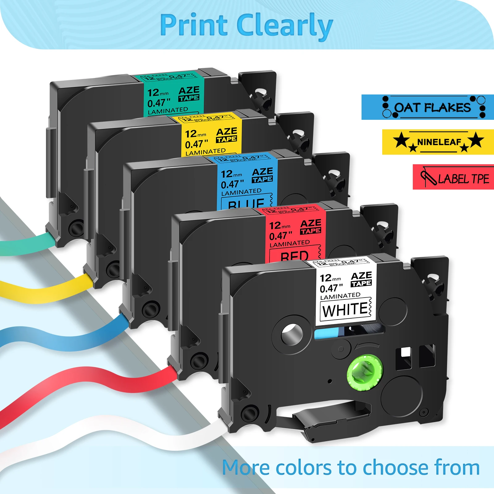 10PK Replacement Label Cassette for TZe-231 Compatible for Brother Ptouch Printer Black on white Label tape 12mm 18mm 24mm