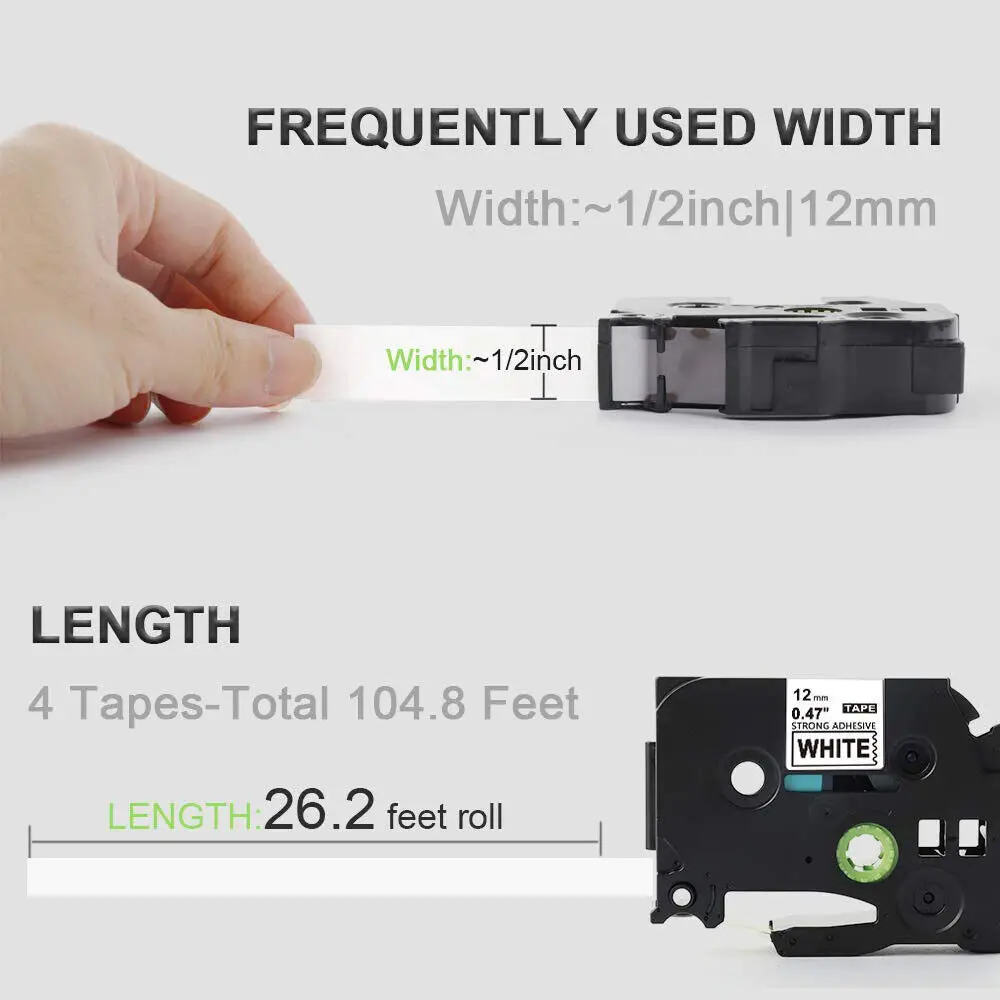 31 Colors Label Tape TZe-231 TZ 234 Cartridge Laminated Labeling Ribbon Fit Brother P-touch Label Maker PT-E105 1010 H101C D210