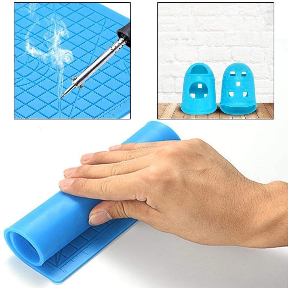 3D Printing Pen Silicone Mat DIY With 2 Finger Protectors Template Drawing Tool Silicone Pad Drawing Tools for Kids Adults