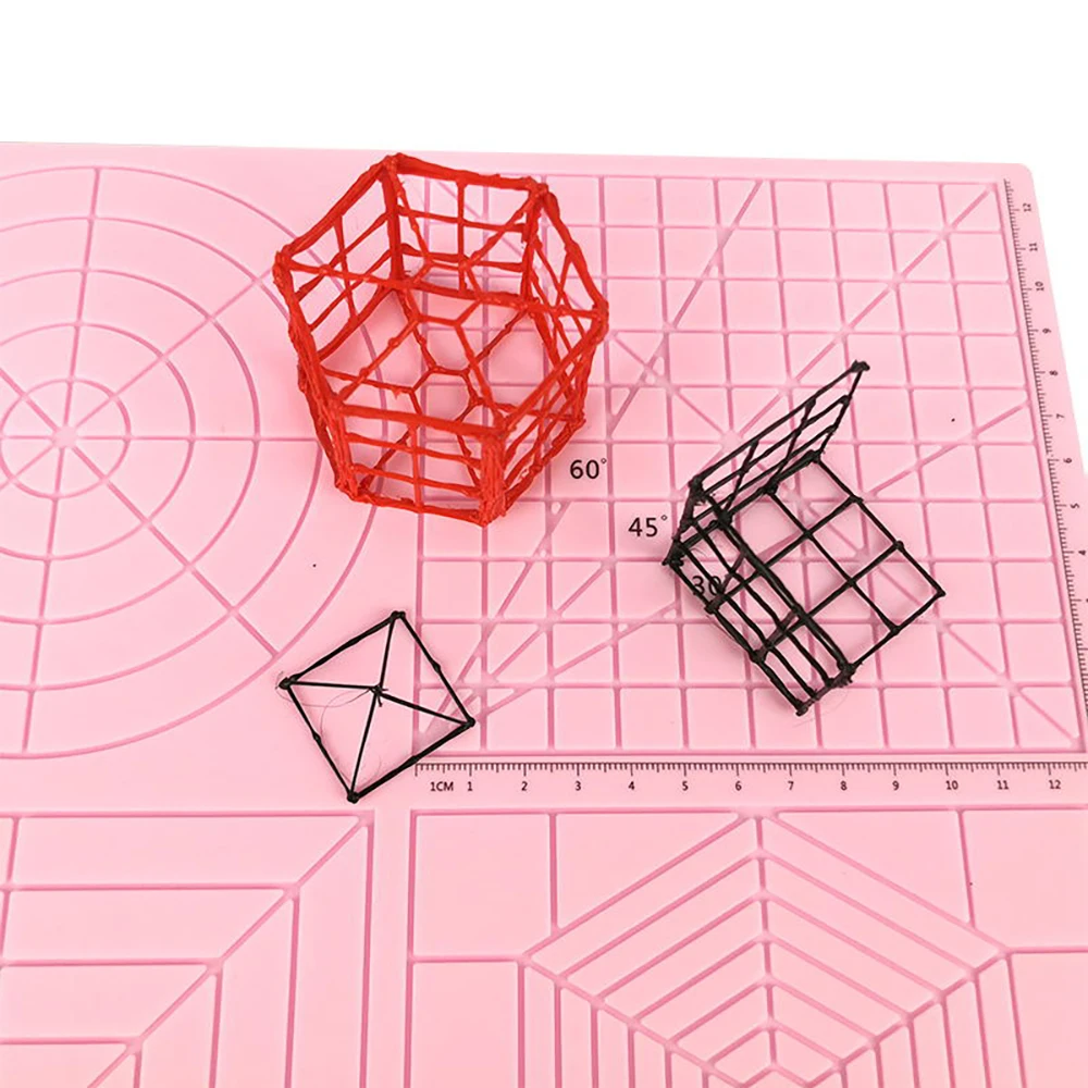 3D Printing Pen Silicone Mat DIY With 2 Finger Protectors Template Drawing Tool Silicone Pad Drawing Tools for Kids Adults