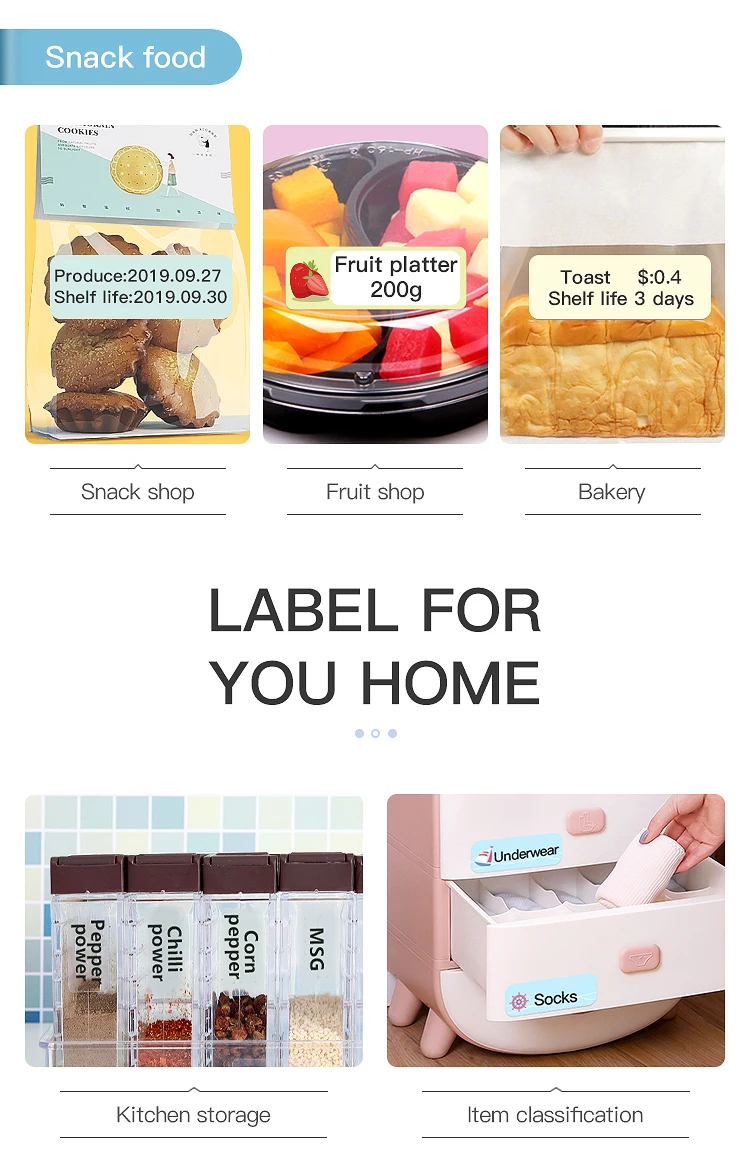 Niimbot Official Labels For D110 D11 Label Sticker Paper Thermal Adhesive White Waterproof Sticker Label Anti-Oil Label Papers