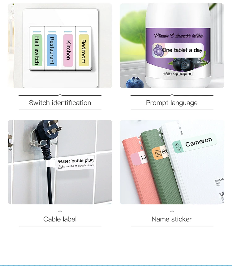 Niimbot Official Labels For D110 D11 Label Sticker Paper Thermal Adhesive White Waterproof Sticker Label Anti-Oil Label Papers
