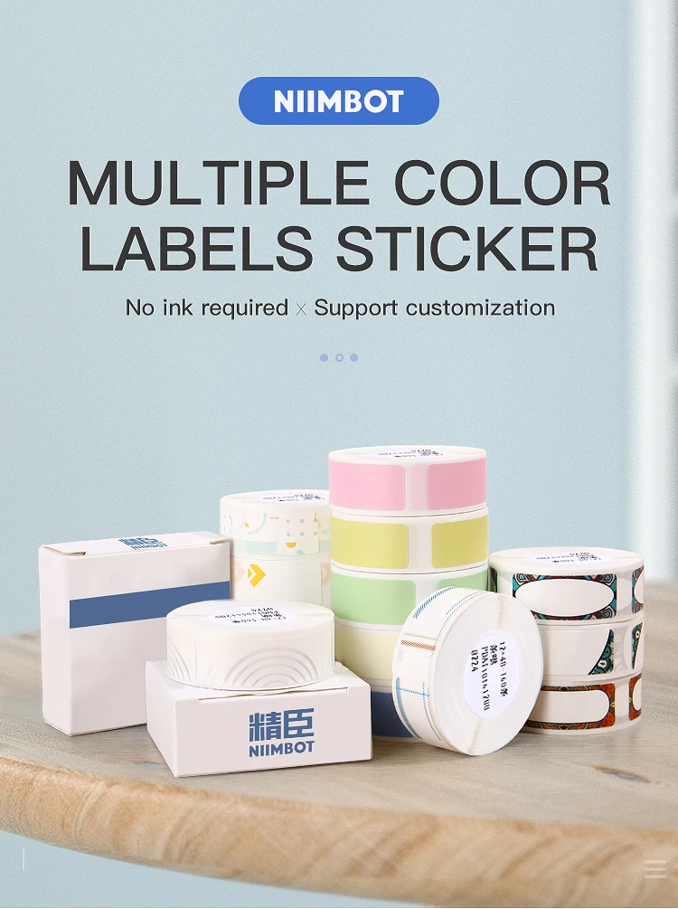 Niimbot Official Labels For D110 D11 Label Sticker Paper Thermal Adhesive White Waterproof Sticker Label Anti-Oil Label Papers
