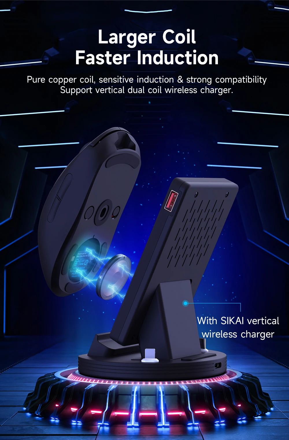 Gaming Mouse Wireless Charger Qi Module For Logitech Pro 2 Lightspeed G502 X Plus G703 G903 G Pro X Superlight 2 DEX G403 Shell