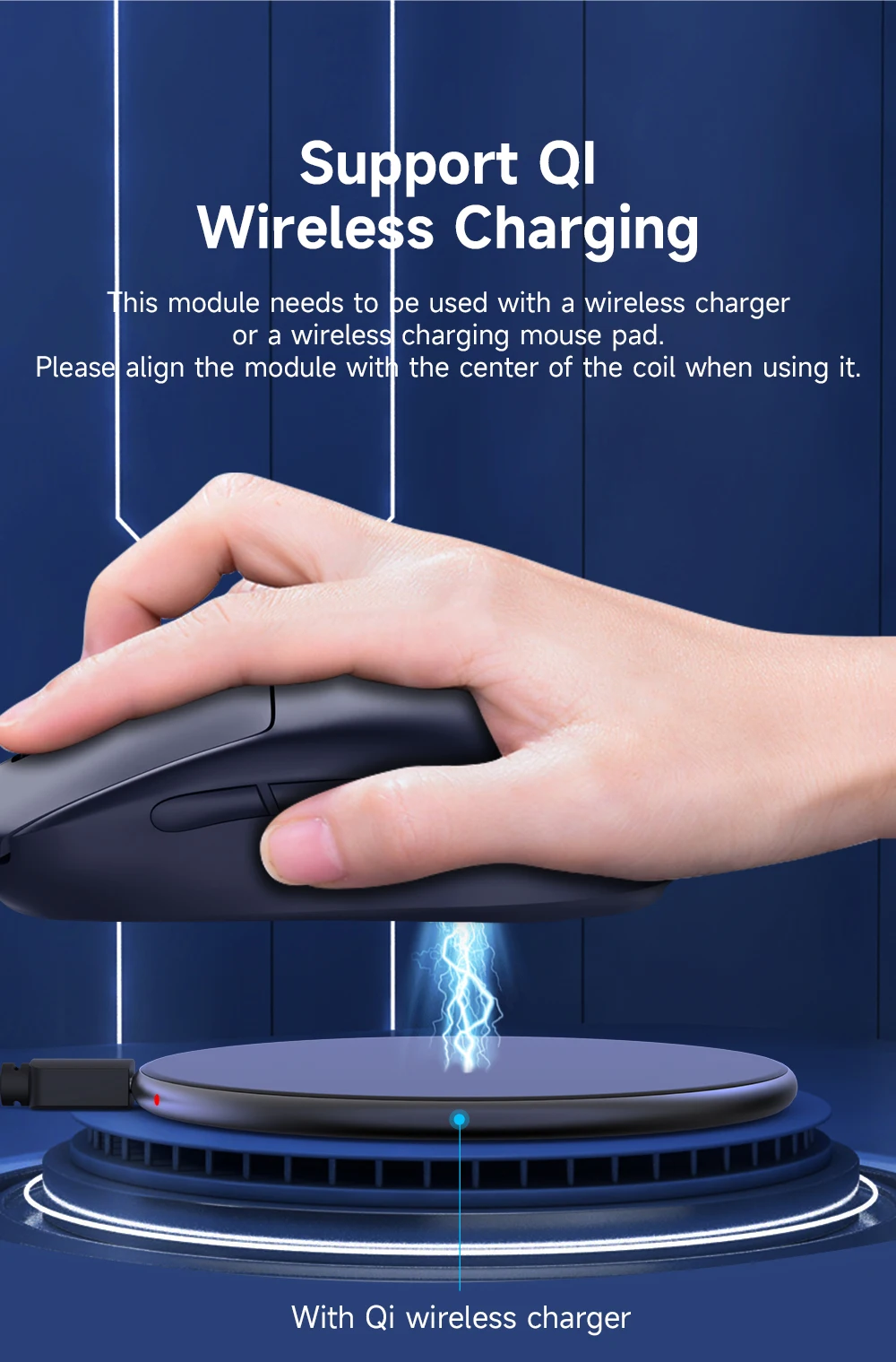 Gaming Mouse Wireless Charger Qi Module For Logitech Pro 2 Lightspeed G502 X Plus G703 G903 G Pro X Superlight 2 DEX G403 Shell