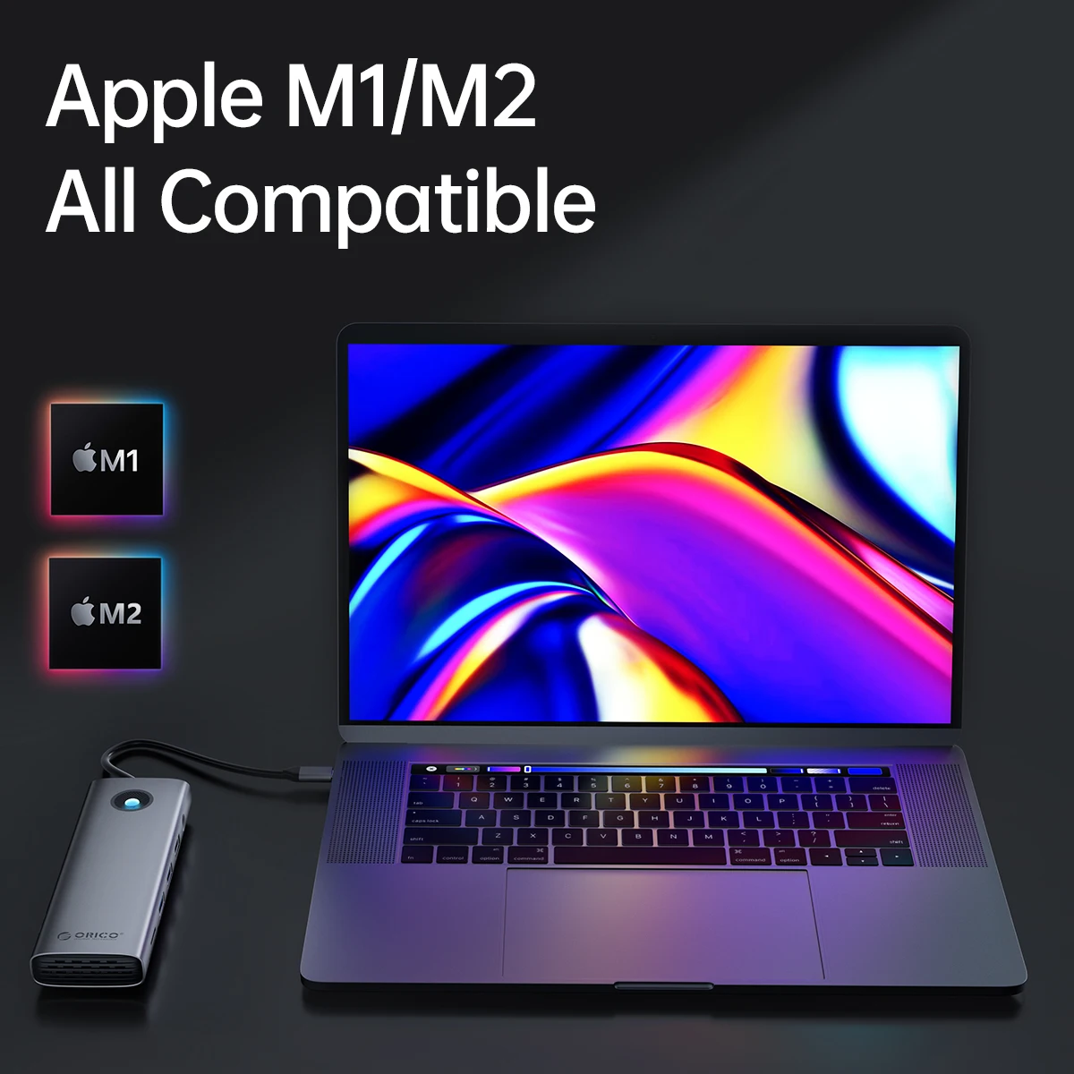ORICO Docking Station Type C HUB to 4K60Hz HDMI-compatible USB 3.0 Adapter RJ45 PD100W Charge For Macbook Pro Laptop Accessories