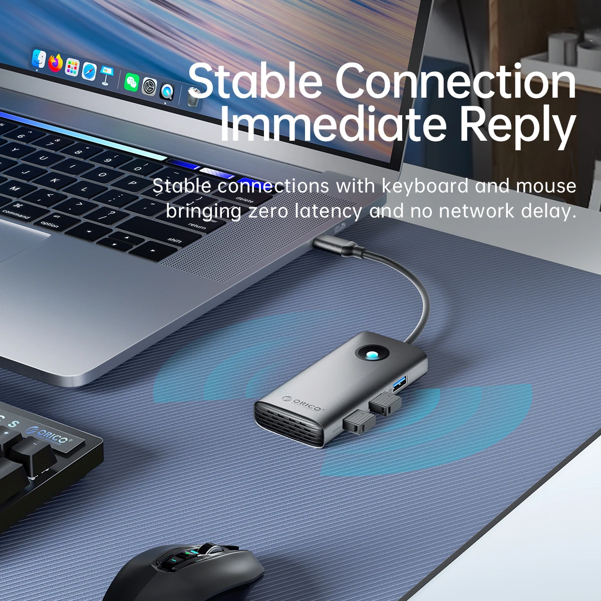 ORICO Docking Station Type C HUB to 4K60Hz HDMI-compatible USB 3.0 Adapter RJ45 PD100W Charge For Macbook Pro Laptop Accessories
