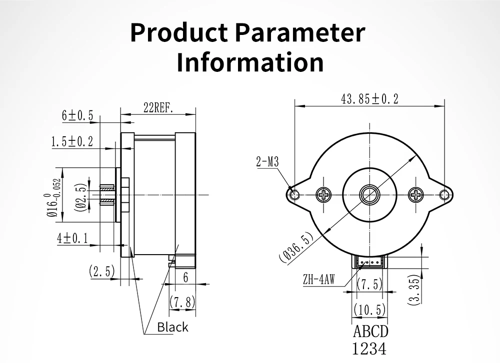 For Voron 2.4 NEMA14 36mm Motor Round Pancake 6BYG1204-A-6QHT for Orbiter Sherpa 3D Printer Voron Mini Extruder