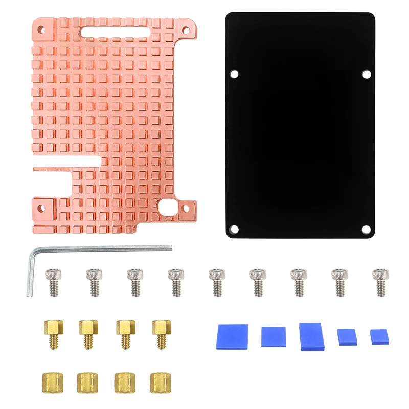 Raspberry Pi 4 Pure Copper Heatsink Metal Case Passive Cooling Shell 4mm Copper Enclosure for Raspberry Pi 4 Model B 4B