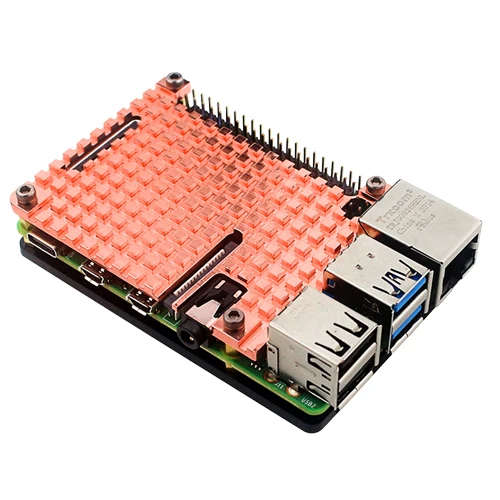 Raspberry Pi 4 Pure Copper Heatsink Metal Case Passive Cooling Shell 4mm Copper Enclosure for Raspberry Pi 4 Model B 4B