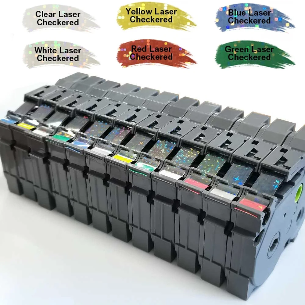 Compatible brother Laser Label Tape TZe-231L1 TZE-131L1 Laser Checkered/Star Labels for H110 PT-E550W PT-710BT P-touch Printer