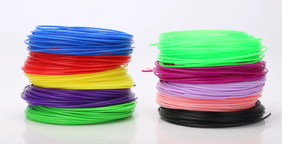 3D Print Plastic, 3-D Pens Filament Materials, 3D Printing Filament, Diameter 1.75mm PLA Line, 20 Non Repeating Colors, Random C