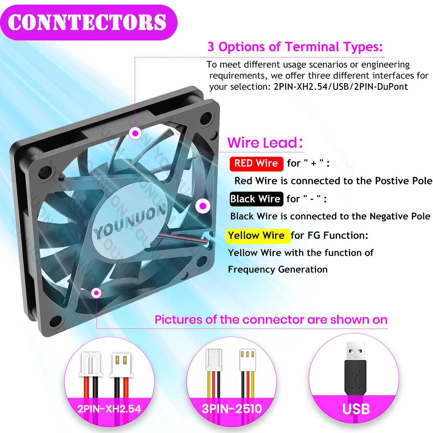2PCS 60mm 5V 12V 24V Brushless USB 2PIN 3PIN DC Cooler Fan 60x60x10mm 6010 6cm For Computer PC CPU Case Cooling