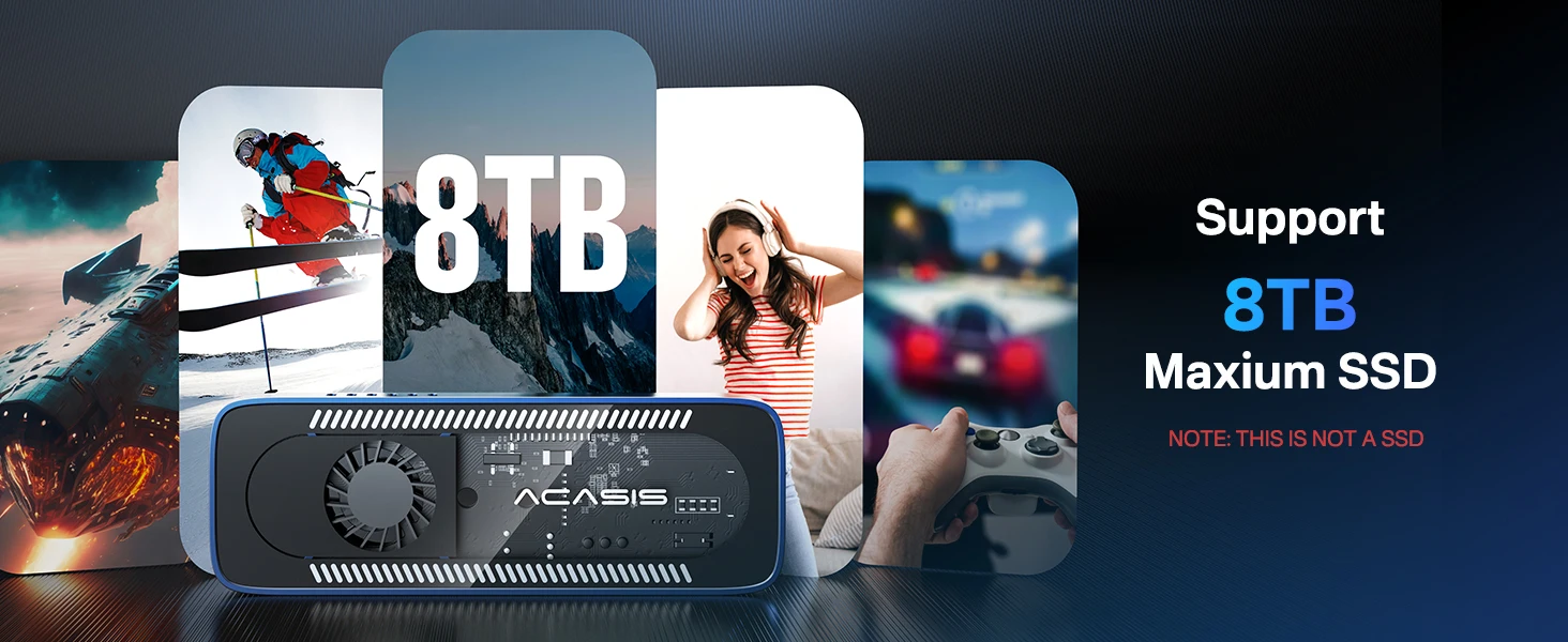 ACASIS 10Gbps USB-C 3.1 M.2 NVMe SSD Enclosure Case For 2280/60/42/30 Small Size Built In Fan Version Case For iPhone 12/Mac