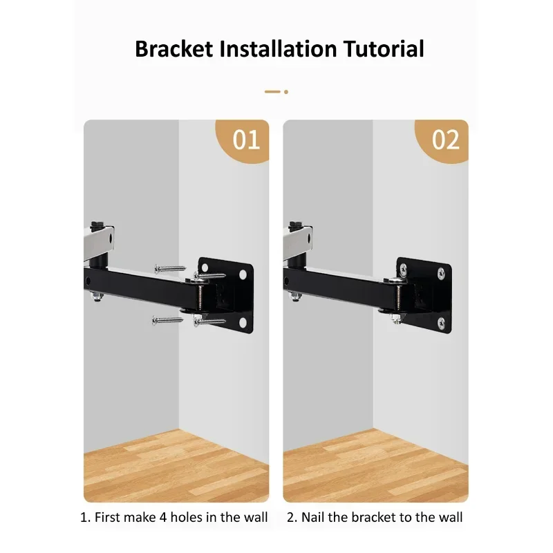 1pcs Wall Mount Tablet Stand Long Arm Stretchable Cell Phone Wall Holder Adjustable Metal Wall IPad Stand for IPhone 4-13 Inches