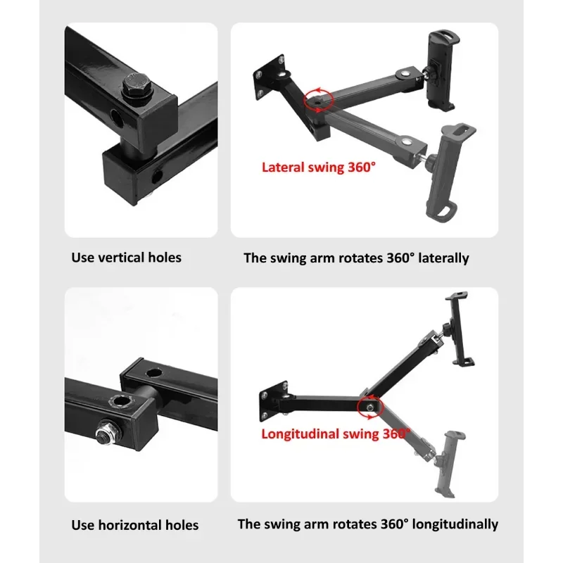 1pcs Wall Mount Tablet Stand Long Arm Stretchable Cell Phone Wall Holder Adjustable Metal Wall IPad Stand for IPhone 4-13 Inches